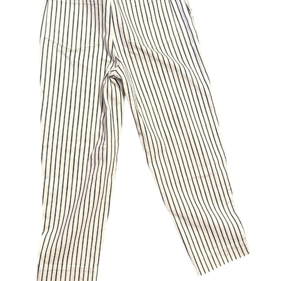Madewell Navy Blue and White Striped Straight Leg Pants - Picture 5 of 6